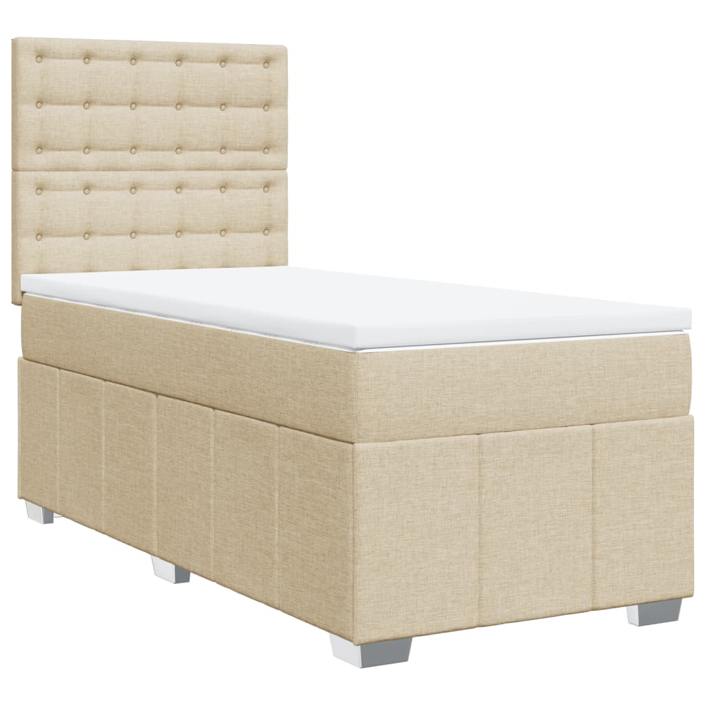 Sommier à lattes de lit avec matelas Crème 80x200 cm Tissu - XIOS