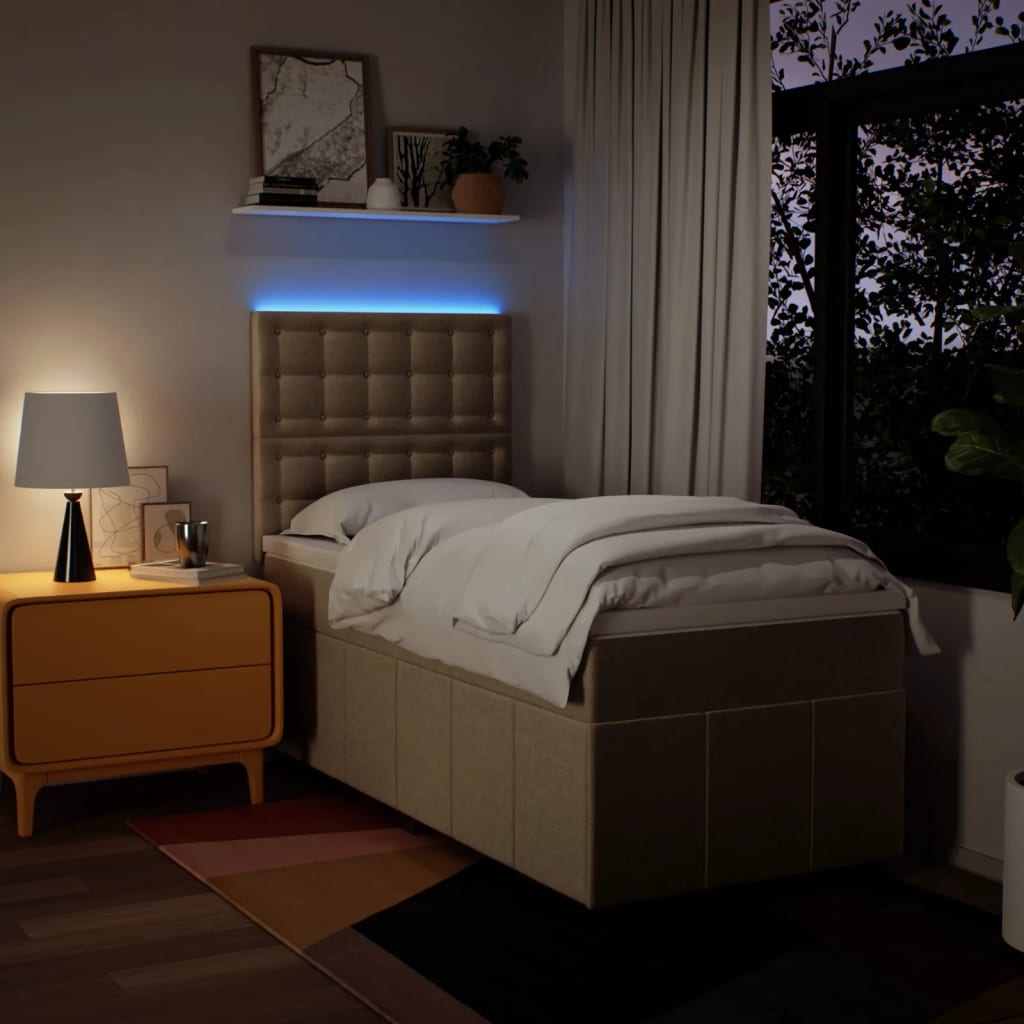 Sommier à lattes de lit avec matelas Crème 80x200 cm Tissu - XIOS