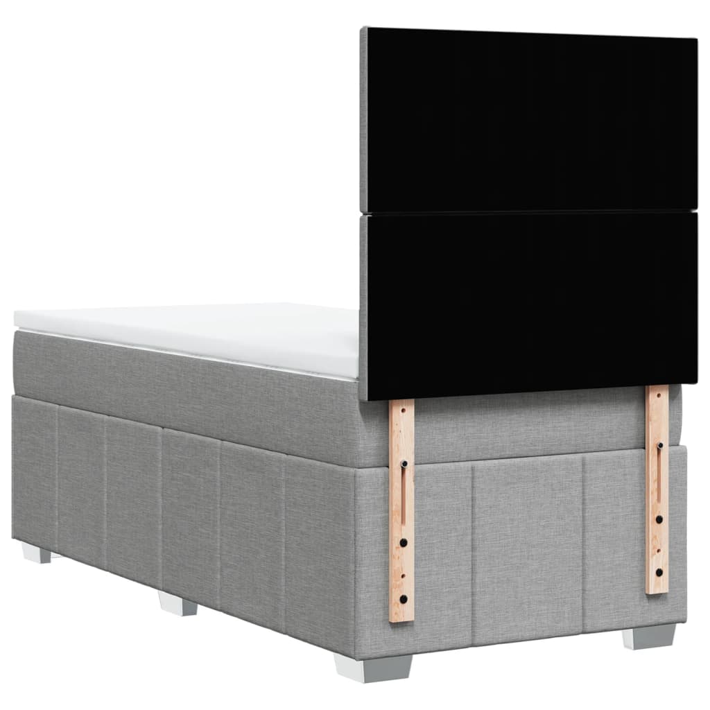 Sommier à lattes de lit et matelas Gris clair 90x190 cm Tissu - XIOS