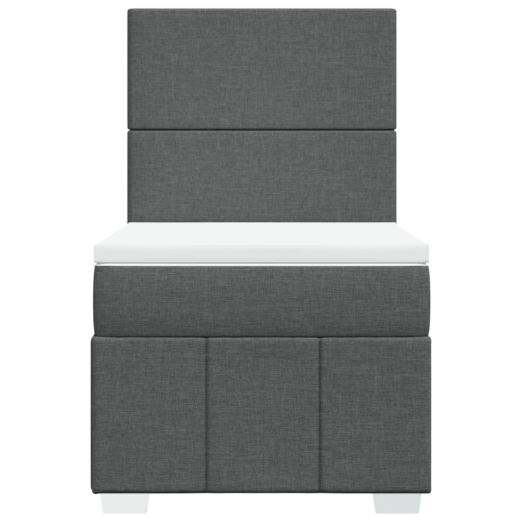 Sommier à lattes de lit et matelas Gris foncé 90x190 cm Tissu - XIOS