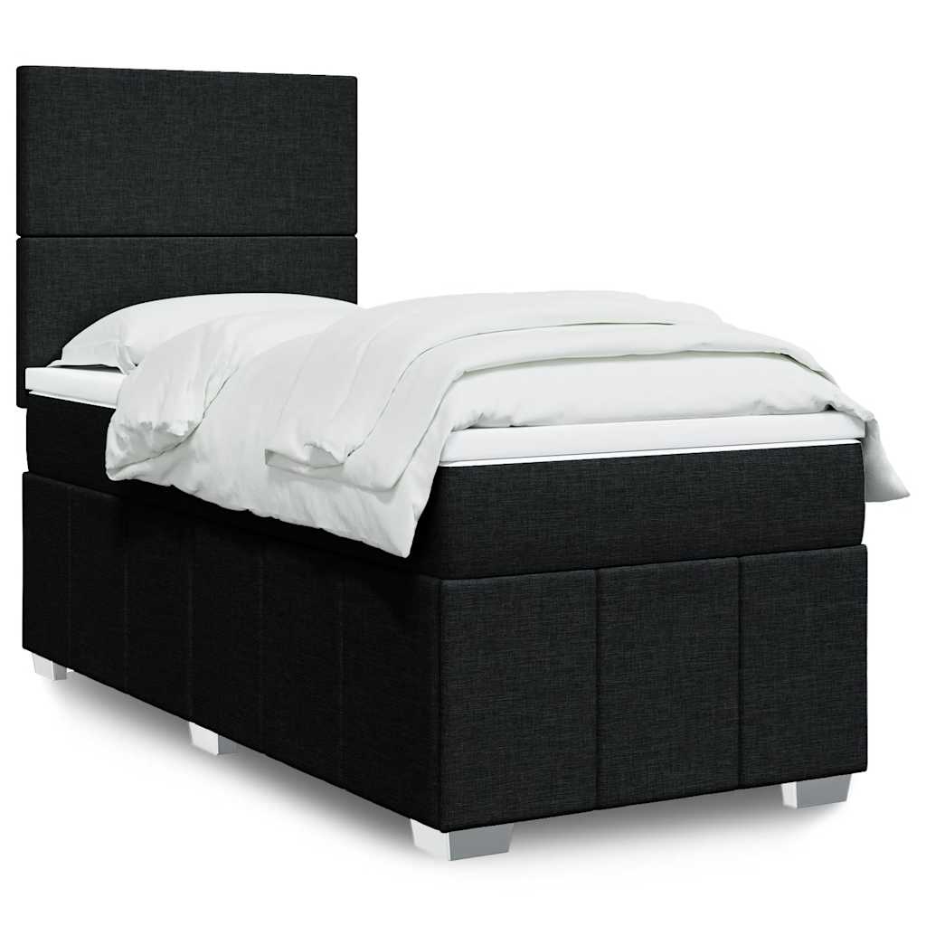 Sommier à lattes de lit avec matelas Noir 90x190 cm Tissu - XIOS