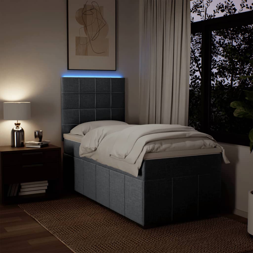Sommier à lattes de lit et matelas Gris clair 90x190 cm Tissu - XIOS