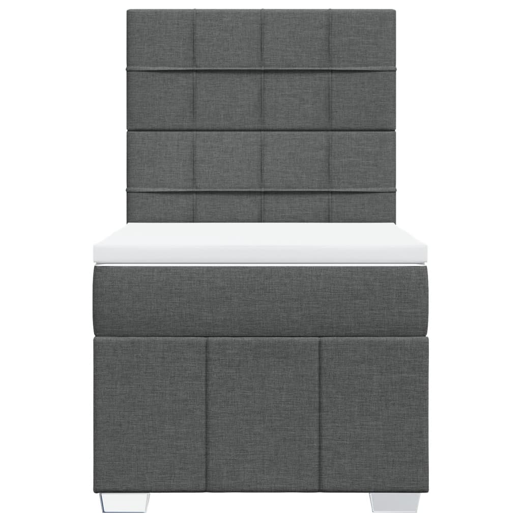Sommier à lattes de lit et matelas Gris foncé 90x190 cm Tissu - XIOS