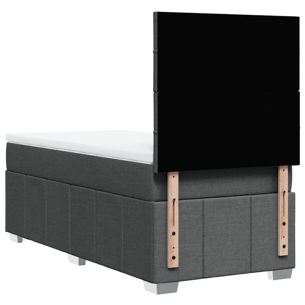 Sommier à lattes de lit et matelas Gris foncé 90x190 cm Tissu - XIOS