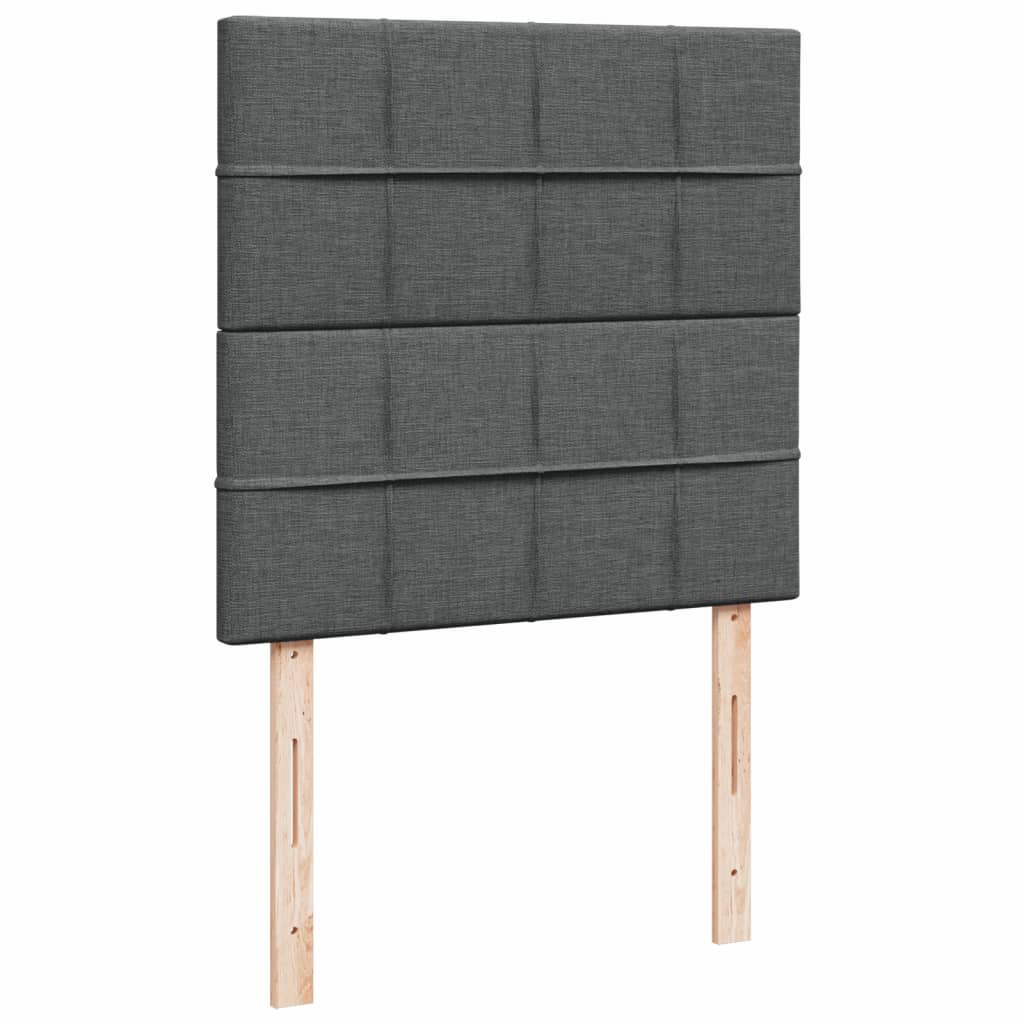 Sommier à lattes de lit et matelas Gris foncé 90x190 cm Tissu - XIOS