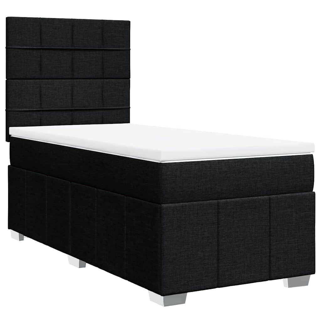 Sommier à lattes de lit avec matelas Noir 90x190 cm Tissu - XIOS