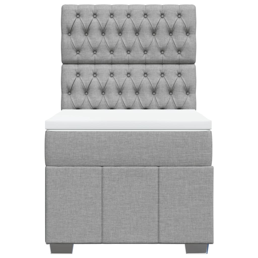 Sommier à lattes de lit et matelas Gris clair 90x190 cm Tissu - XIOS