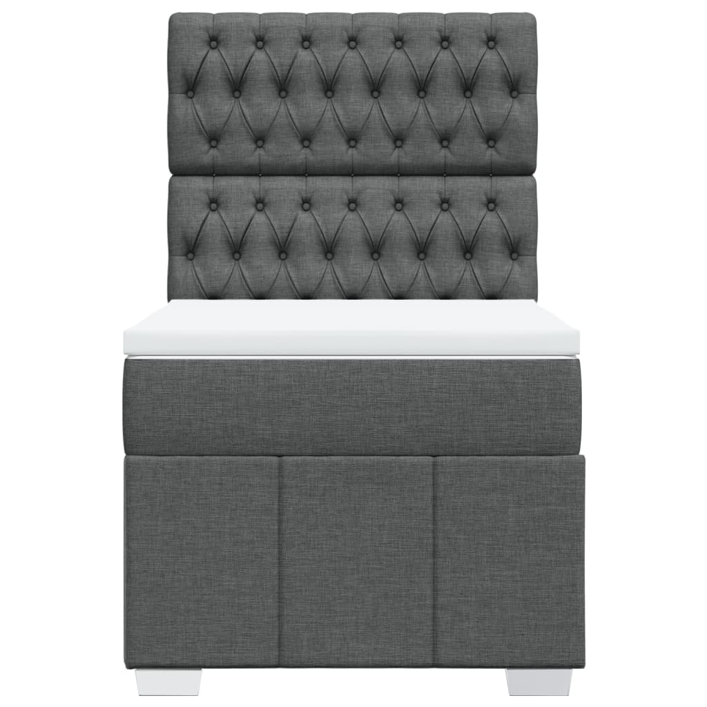Sommier à lattes de lit et matelas Gris foncé 90x190 cm Tissu - XIOS
