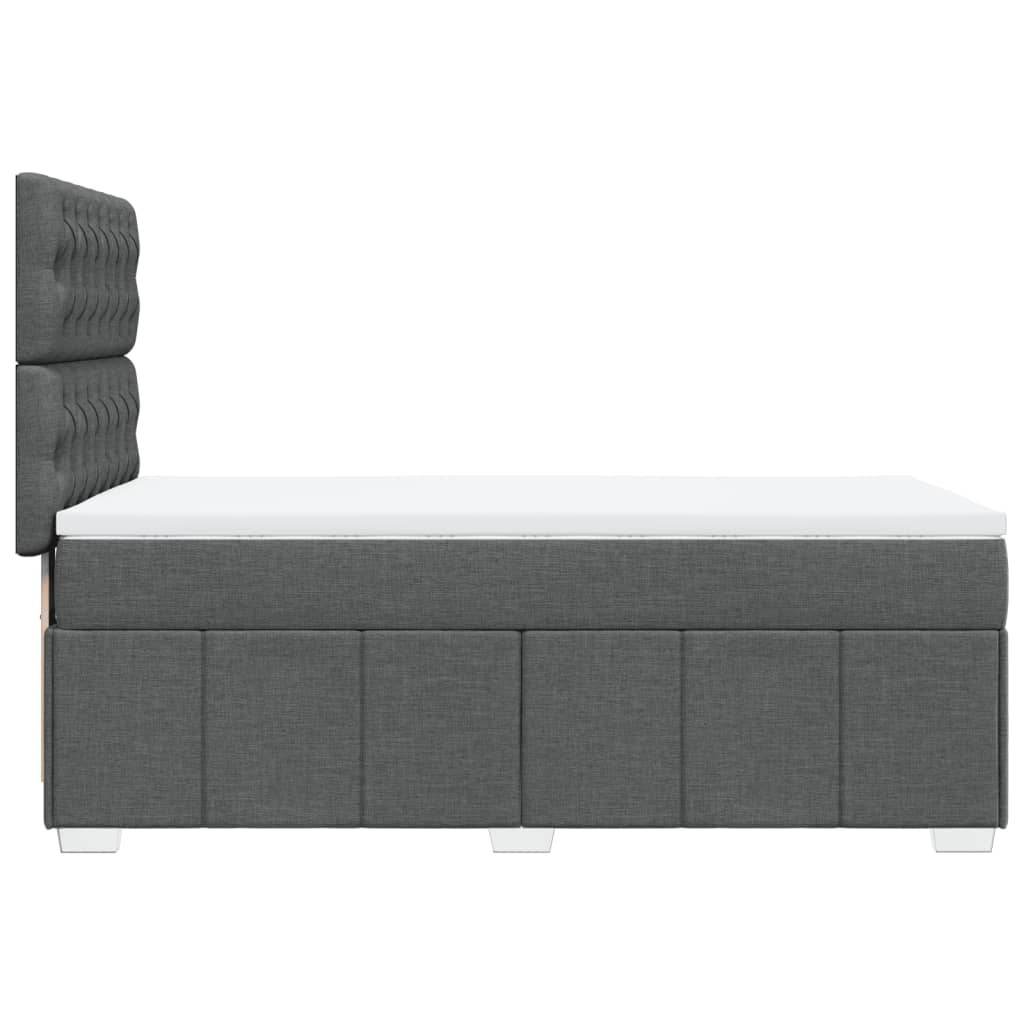 Sommier à lattes de lit et matelas Gris foncé 90x190 cm Tissu - XIOS