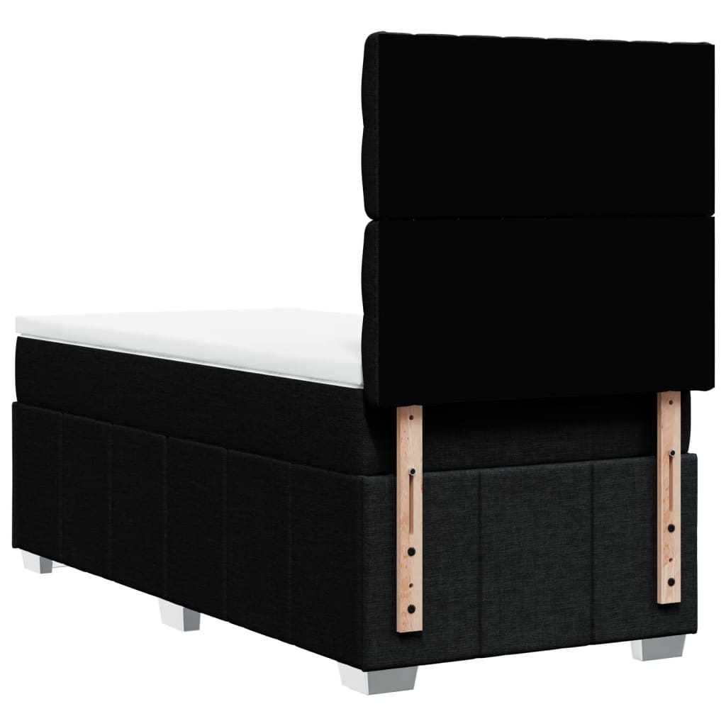 Sommier à lattes de lit avec matelas Noir 90x190 cm Tissu - XIOS