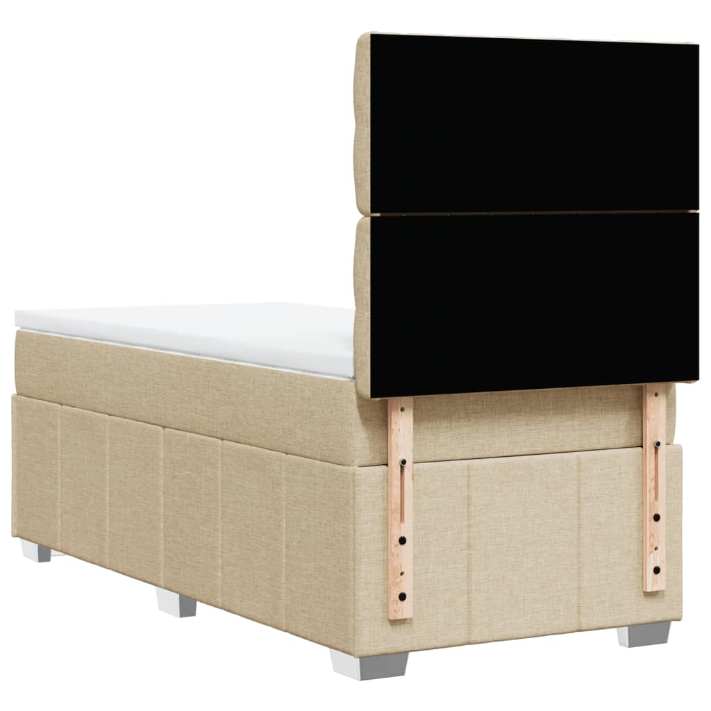Sommier à lattes de lit et matelas Crème 90x190 cm Tissu - XIOS