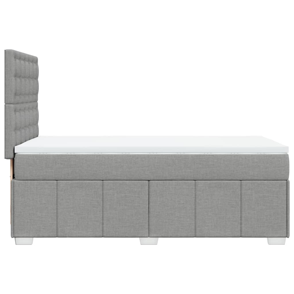 Sommier à lattes de lit et matelas Gris clair 90x190 cm Tissu - XIOS
