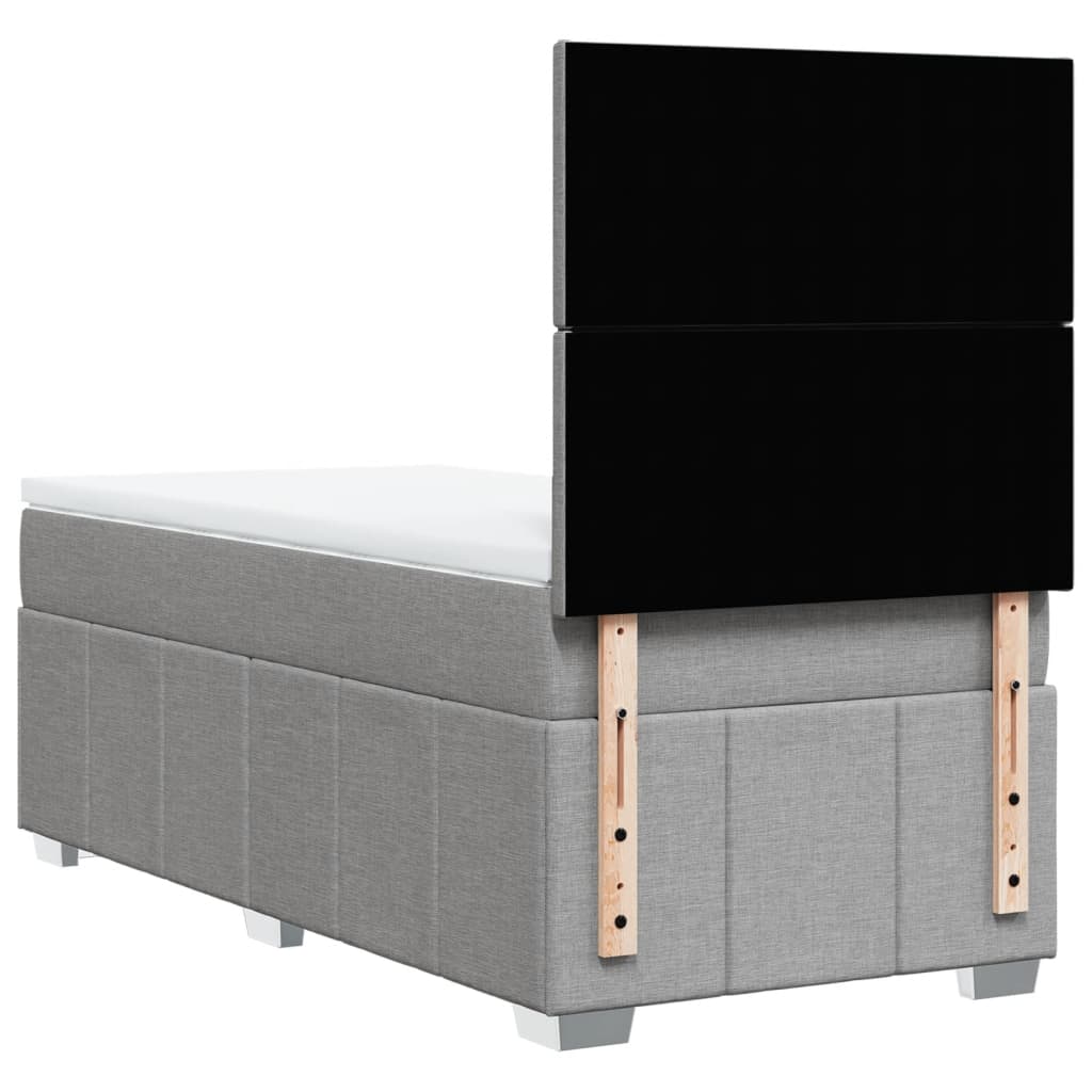 Sommier à lattes de lit avec matelas Gris clair 90x200 cm Tissu - XIOS