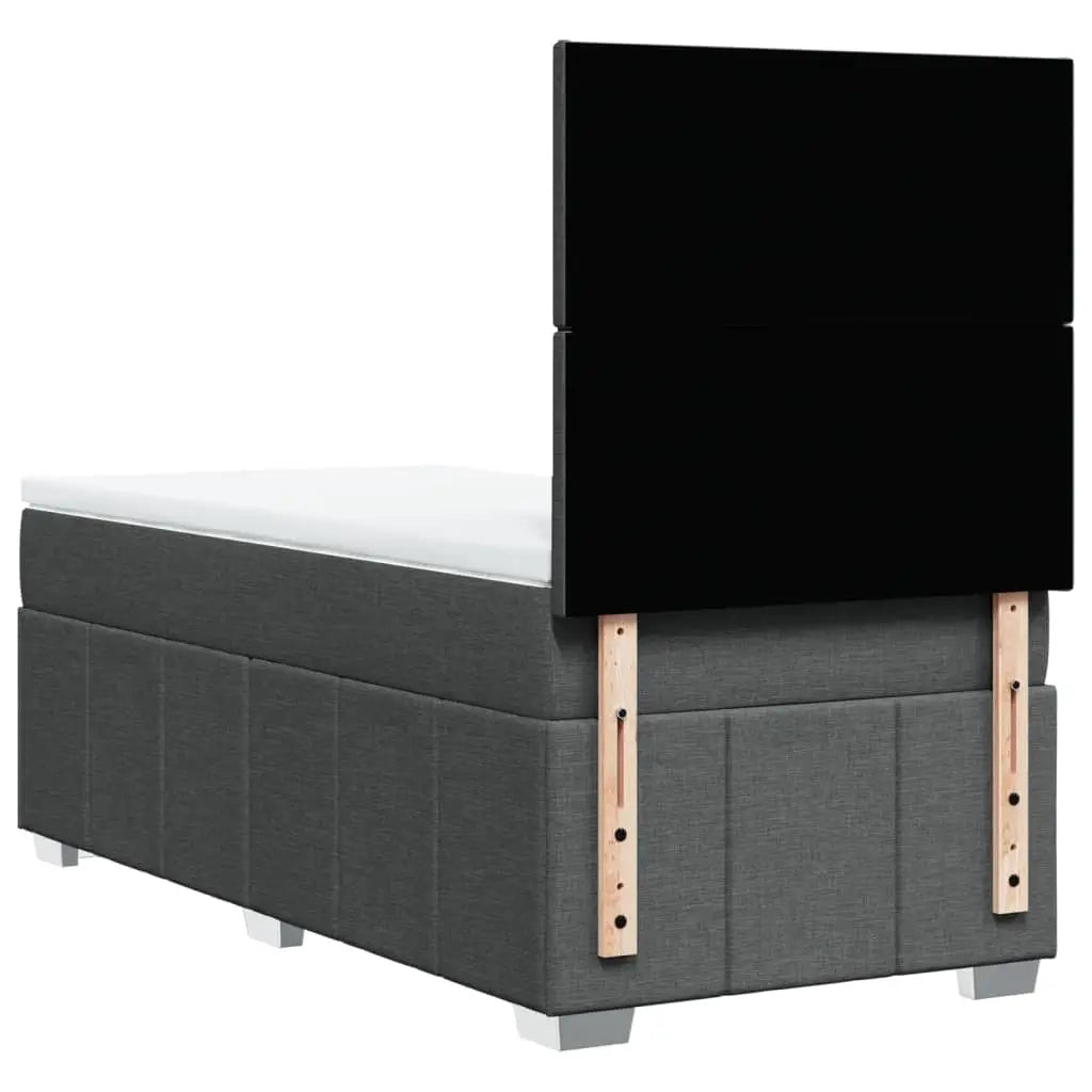 Sommier à lattes de lit avec matelas Gris foncé 90x200 cm Tissu - XIOS