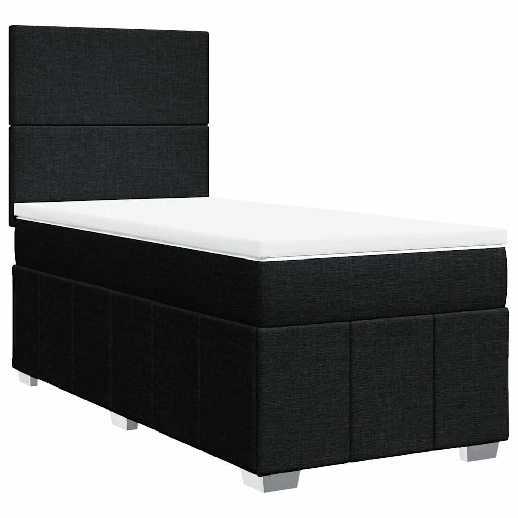 Sommier à lattes de lit avec matelas Noir 90x200 cm Tissu - XIOS