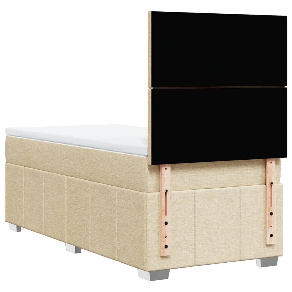 Sommier à lattes de lit avec matelas Crème 90x200 cm Tissu - XIOS