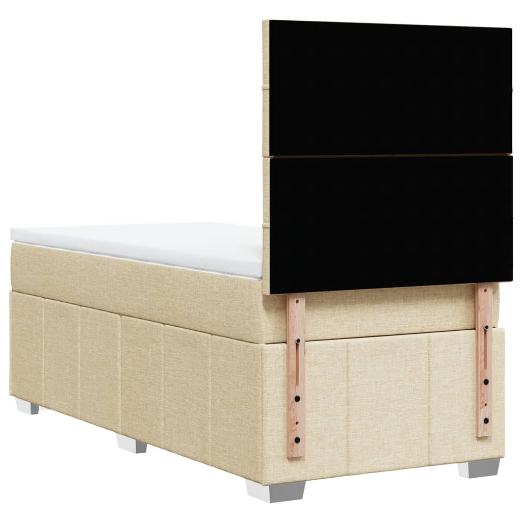 Sommier à lattes de lit avec matelas Crème 90x200 cm Tissu - XIOS