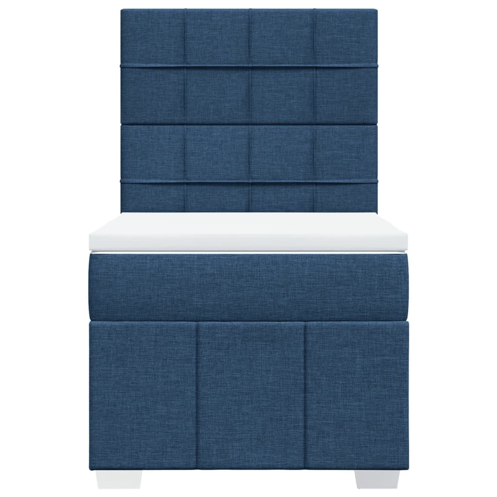 Sommier à lattes de lit avec matelas Bleu 90x200 cm Tissu - XIOS