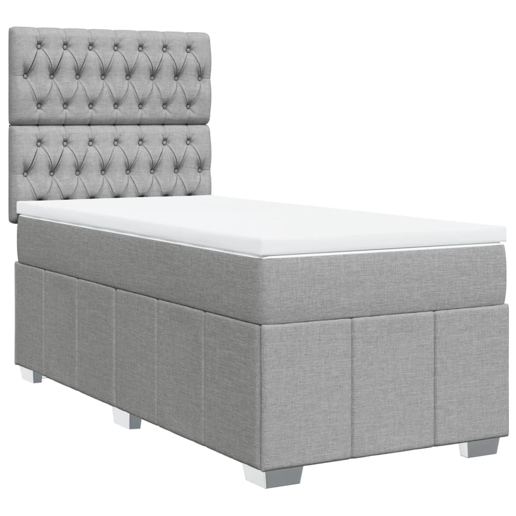 Sommier à lattes de lit avec matelas Gris clair 90x200 cm Tissu - XIOS