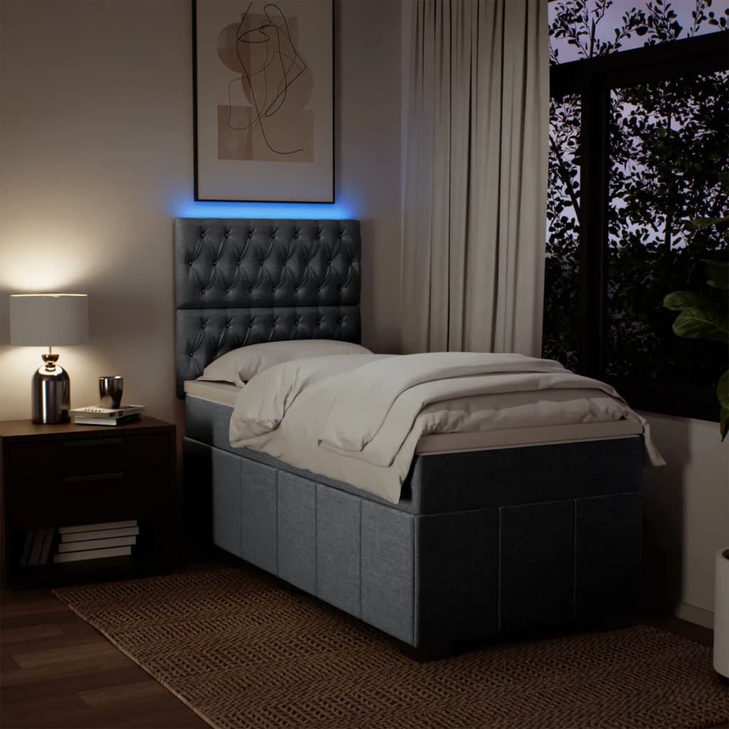 Sommier à lattes de lit avec matelas Gris clair 90x200 cm Tissu - XIOS