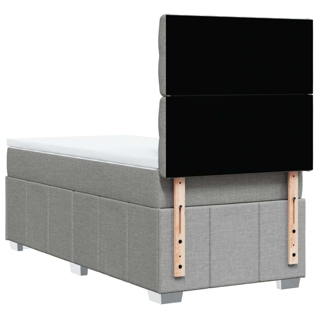 Sommier à lattes de lit avec matelas Gris clair 90x200 cm Tissu - XIOS