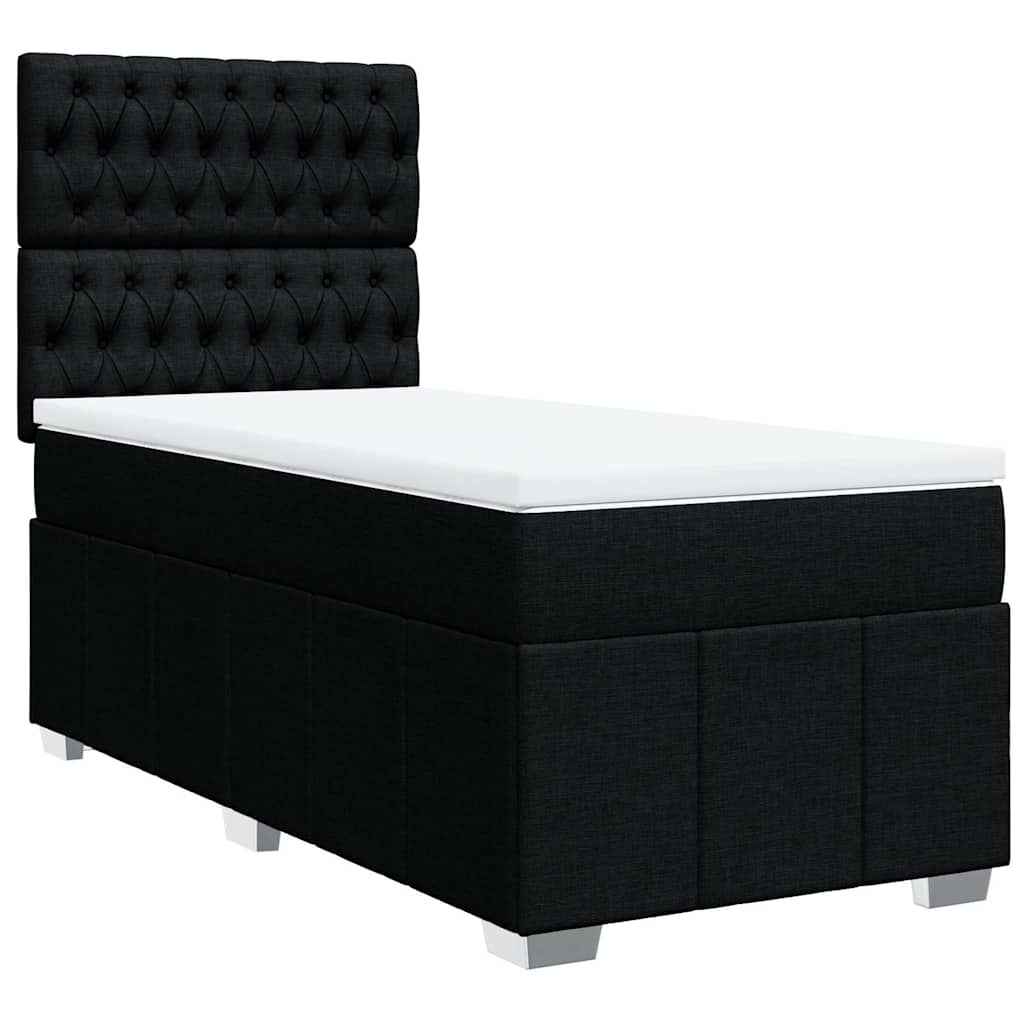 Sommier à lattes de lit avec matelas Noir 90x200 cm Tissu - XIOS