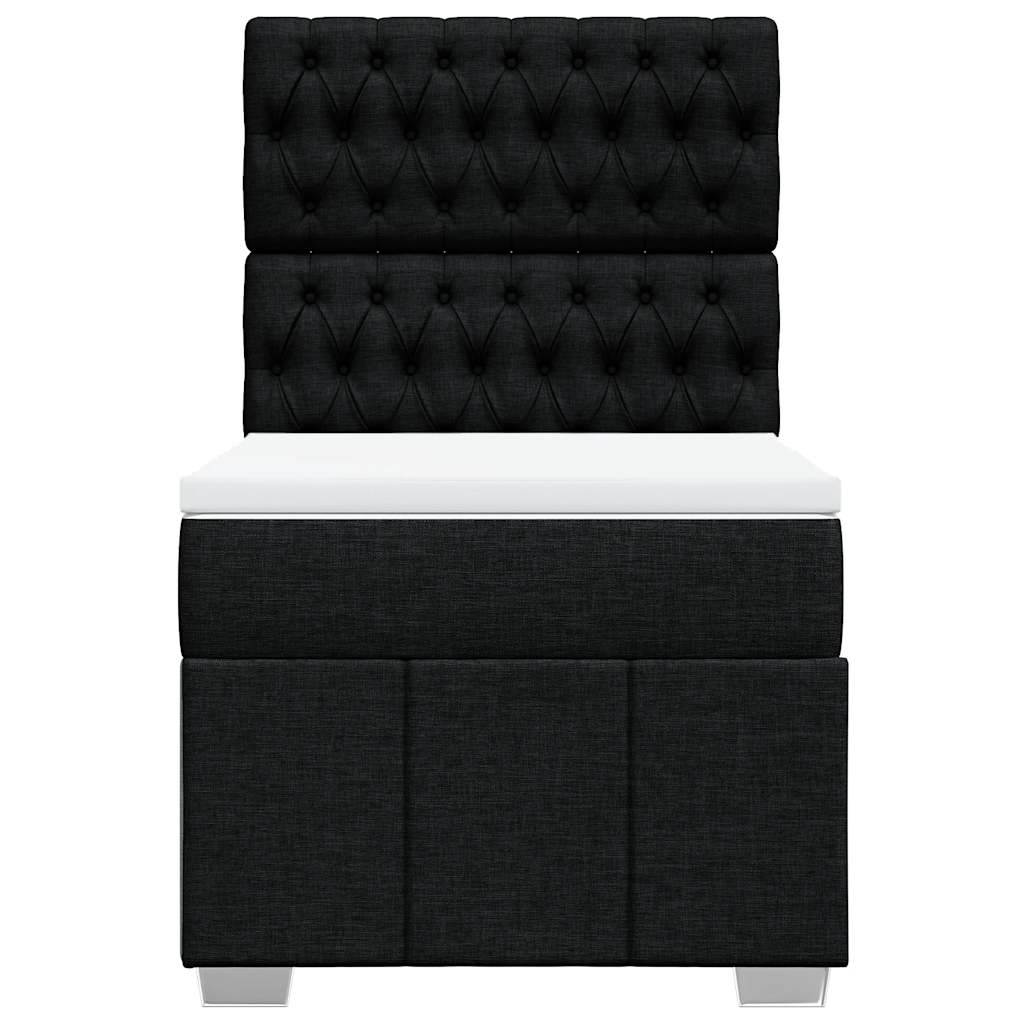 Sommier à lattes de lit avec matelas Noir 90x200 cm Tissu - XIOS