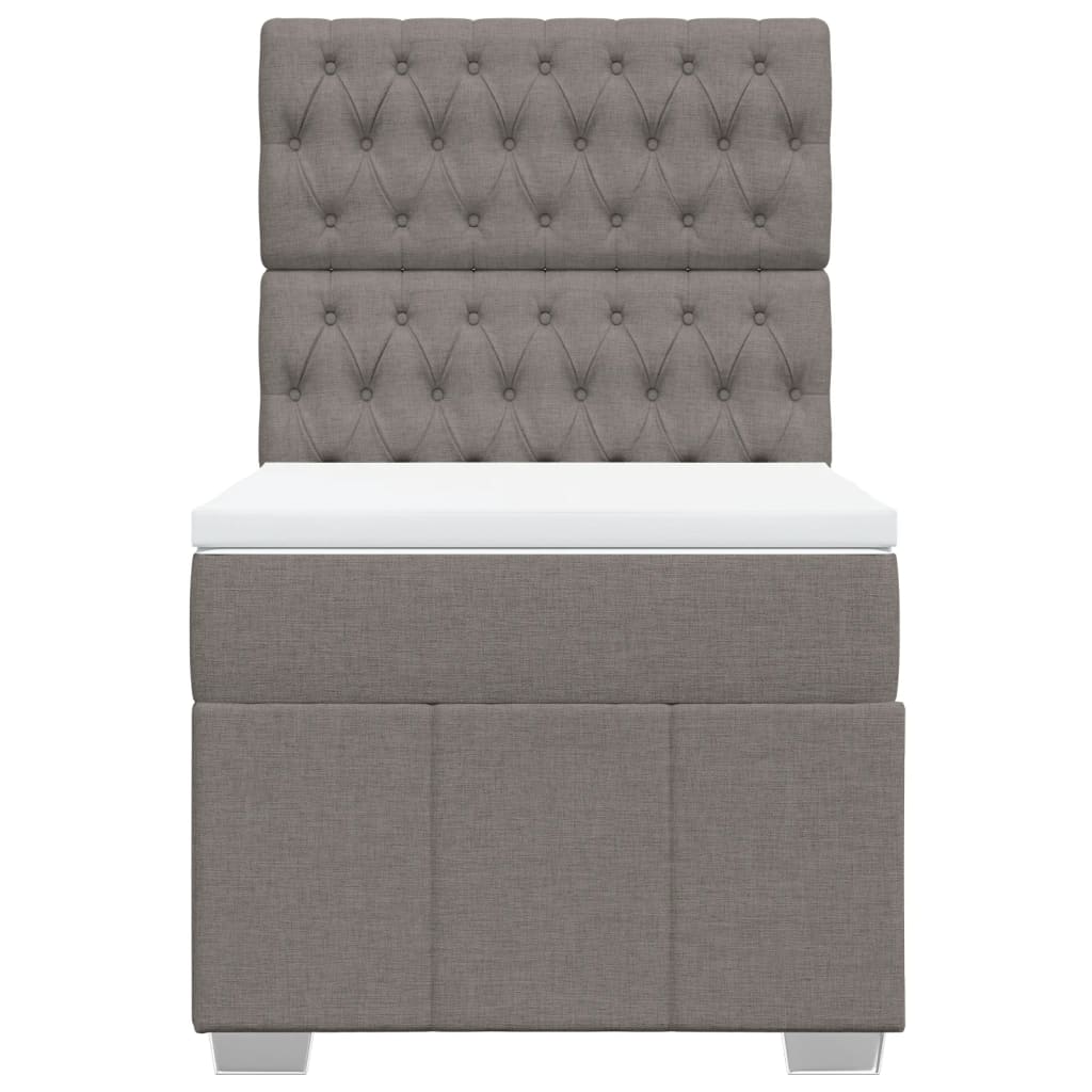 Sommier à lattes de lit avec matelas Taupe 90x200 cm Tissu - XIOS
