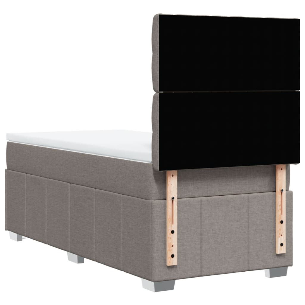 Sommier à lattes de lit avec matelas Taupe 90x200 cm Tissu - XIOS