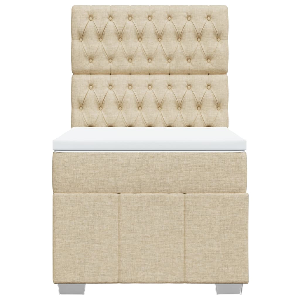 Sommier à lattes de lit avec matelas Crème 90x200 cm Tissu - XIOS
