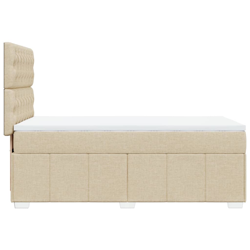 Sommier à lattes de lit avec matelas Crème 90x200 cm Tissu - XIOS