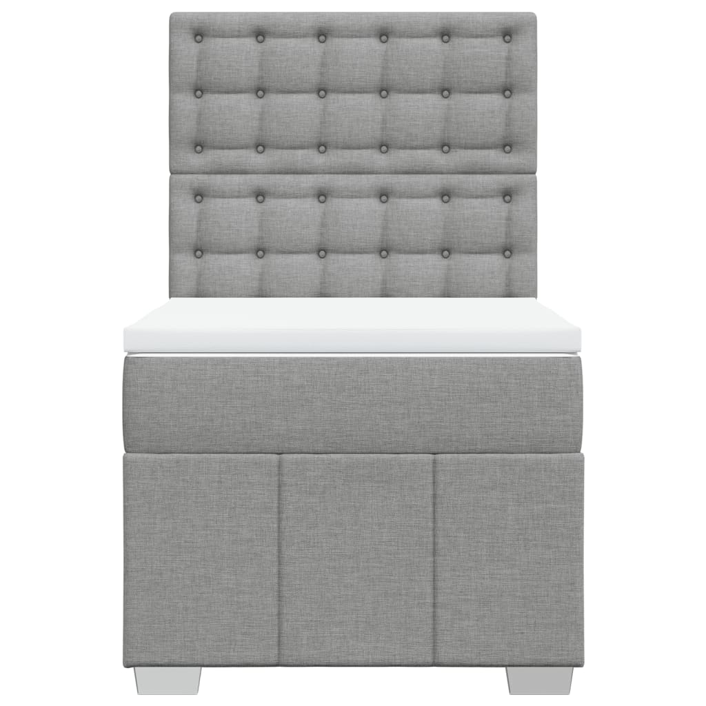 Sommier à lattes de lit avec matelas Gris clair 90x200 cm Tissu - XIOS