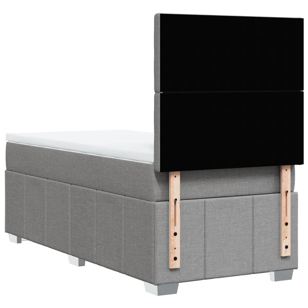 Sommier à lattes de lit avec matelas Gris clair 90x200 cm Tissu - XIOS