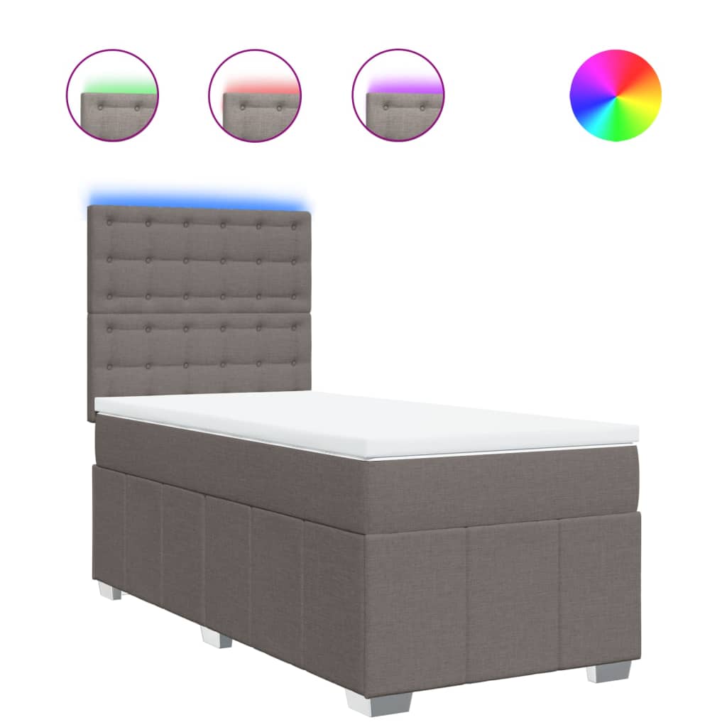 Sommier à lattes de lit avec matelas Taupe 90x200 cm Tissu - XIOS