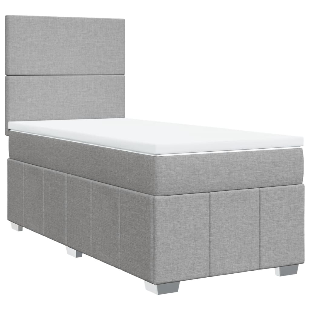 Sommier à lattes de lit avec matelas Gris clair 100x200cm Tissu - XIOS
