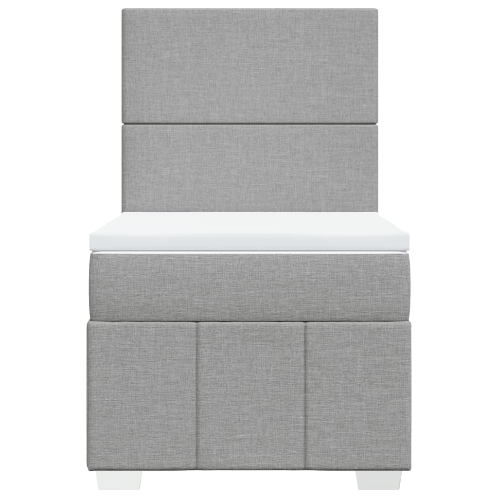 Sommier à lattes de lit avec matelas Gris clair 100x200cm Tissu - XIOS
