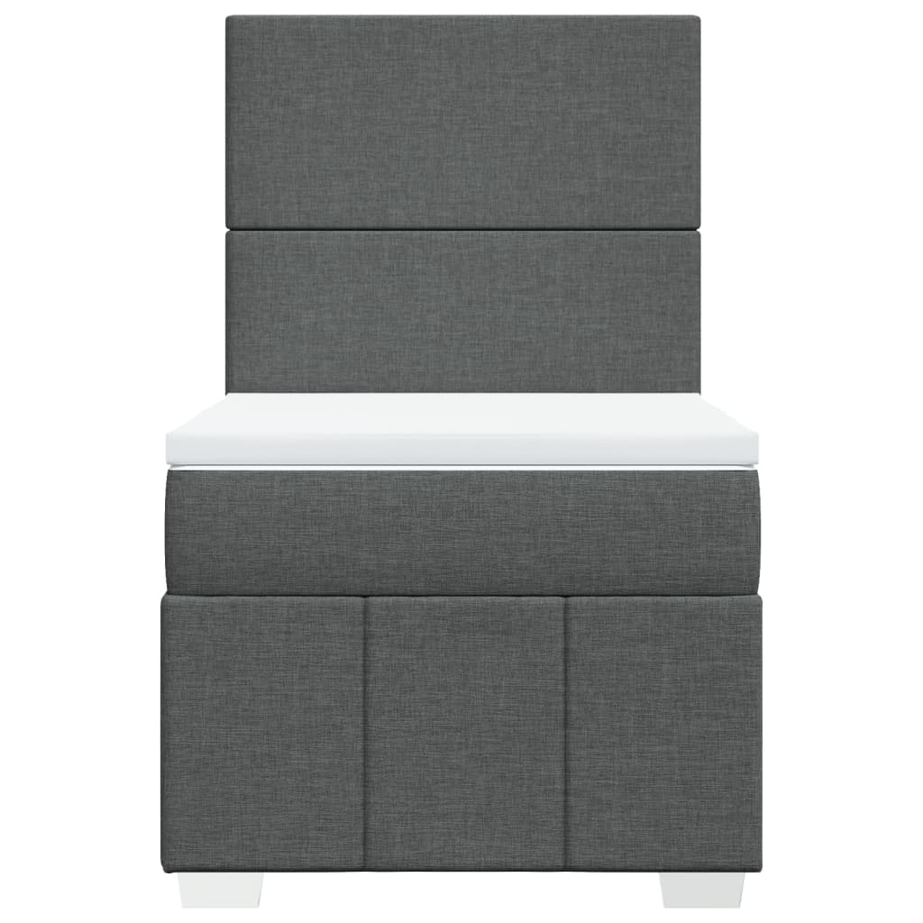 Sommier à lattes de lit avec matelas Gris foncé 100x200cm Tissu - XIOS