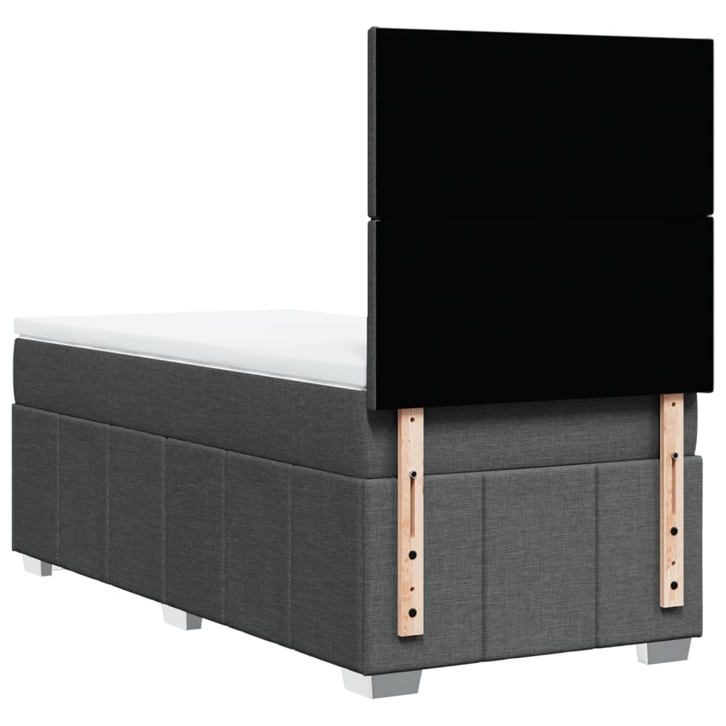 Sommier à lattes de lit avec matelas Gris foncé 100x200cm Tissu - XIOS