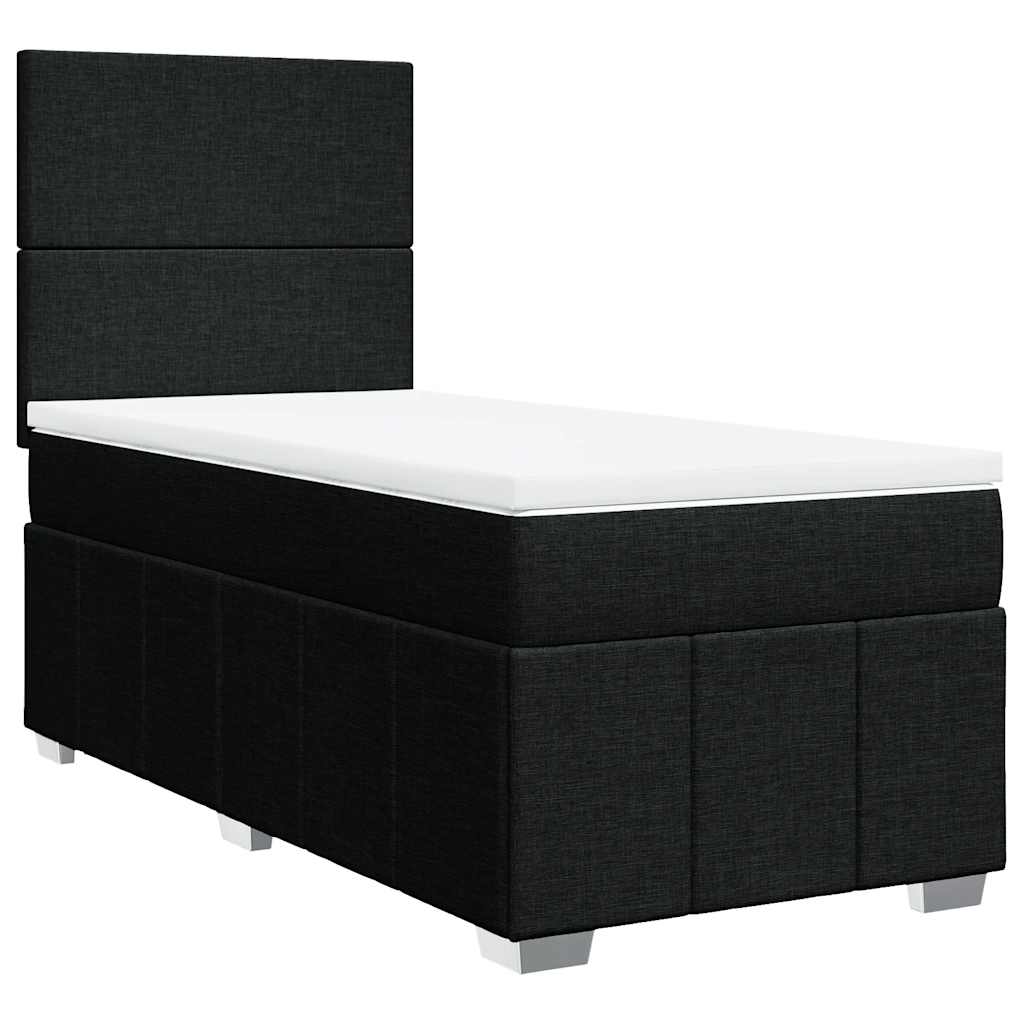 Sommier à lattes de lit avec matelas Noir 100x200 cm Tissu - XIOS
