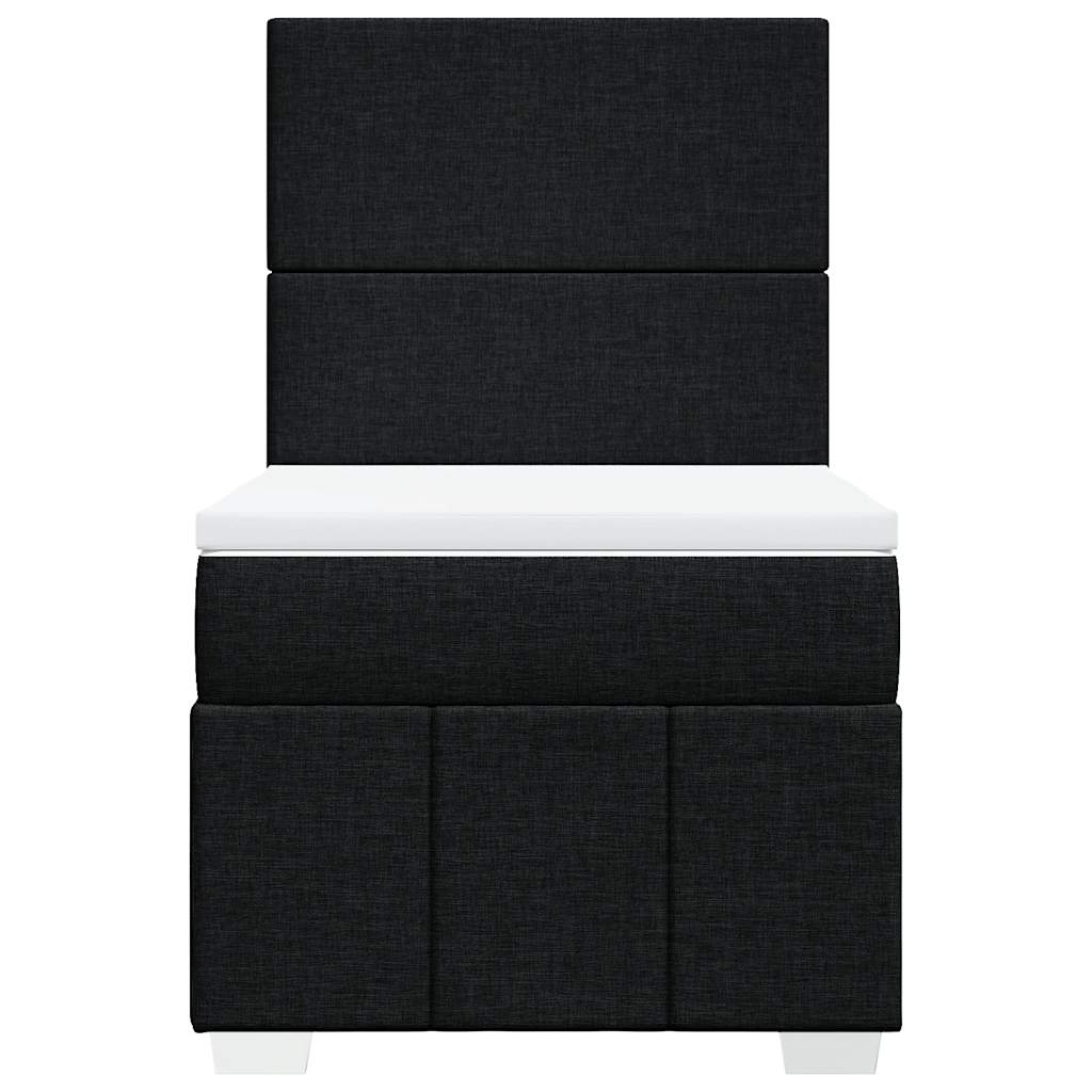 Sommier à lattes de lit avec matelas Noir 100x200 cm Tissu - XIOS