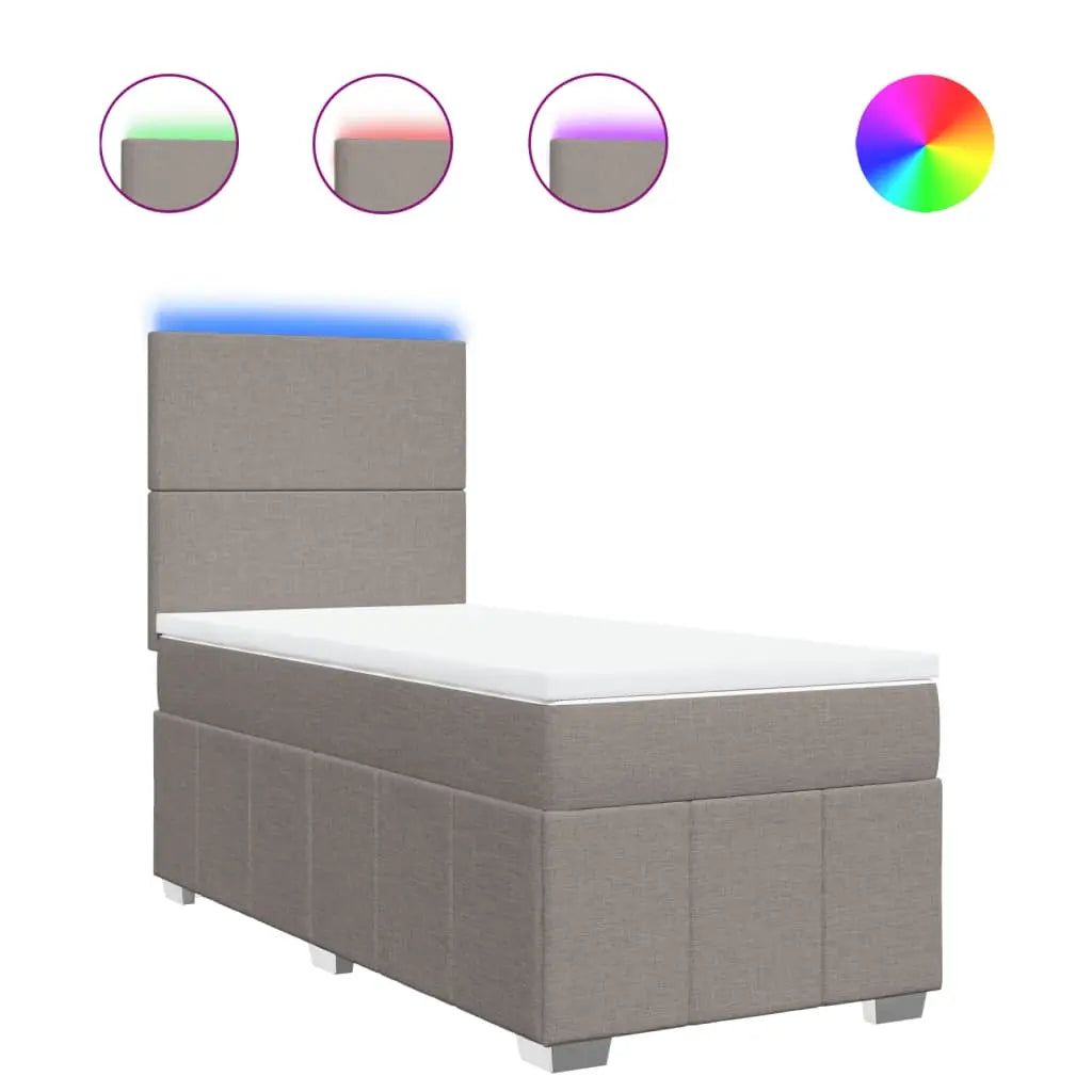 Sommier à lattes de lit avec matelas Taupe 100x200 cm Tissu - XIOS