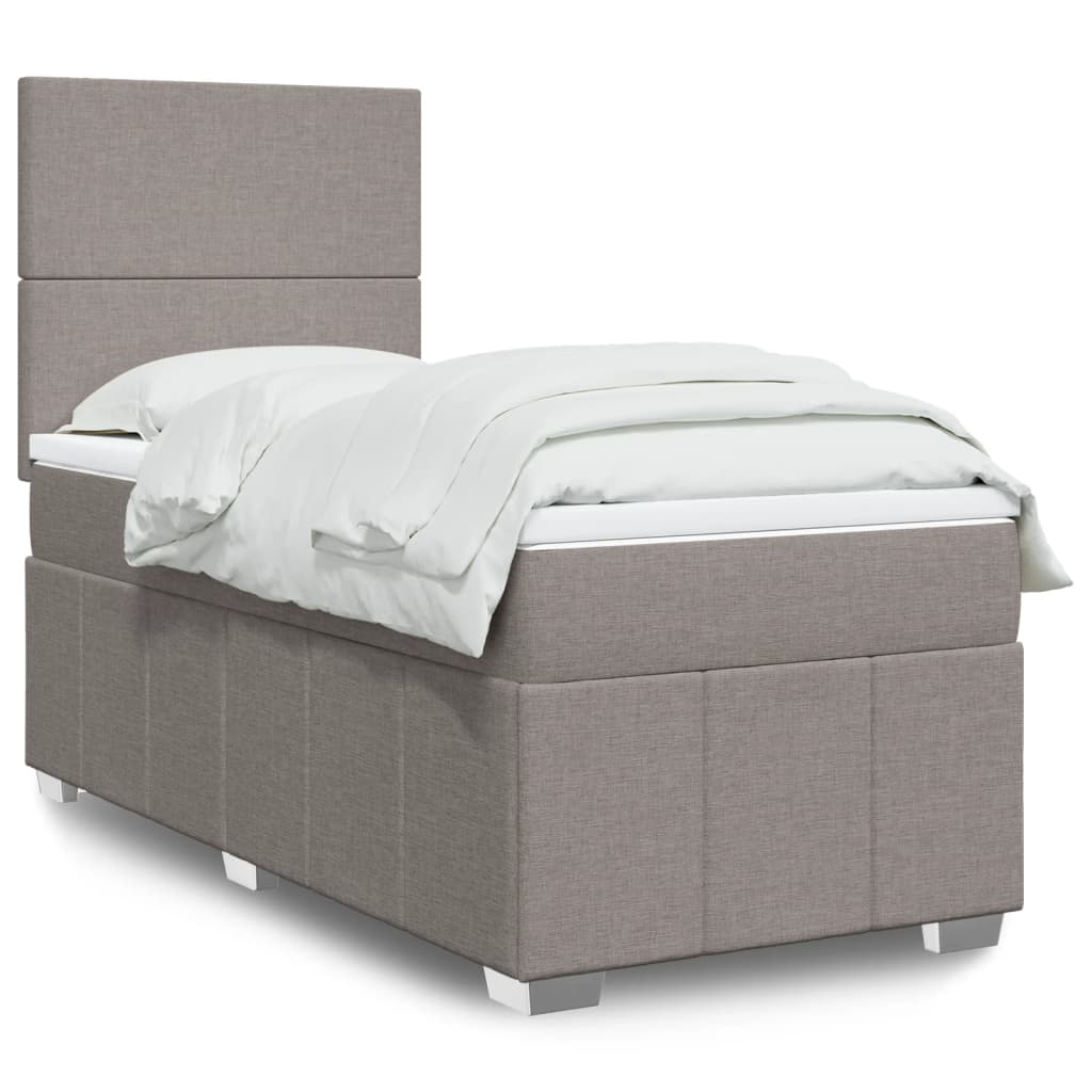Sommier à lattes de lit avec matelas Taupe 100x200 cm Tissu - XIOS