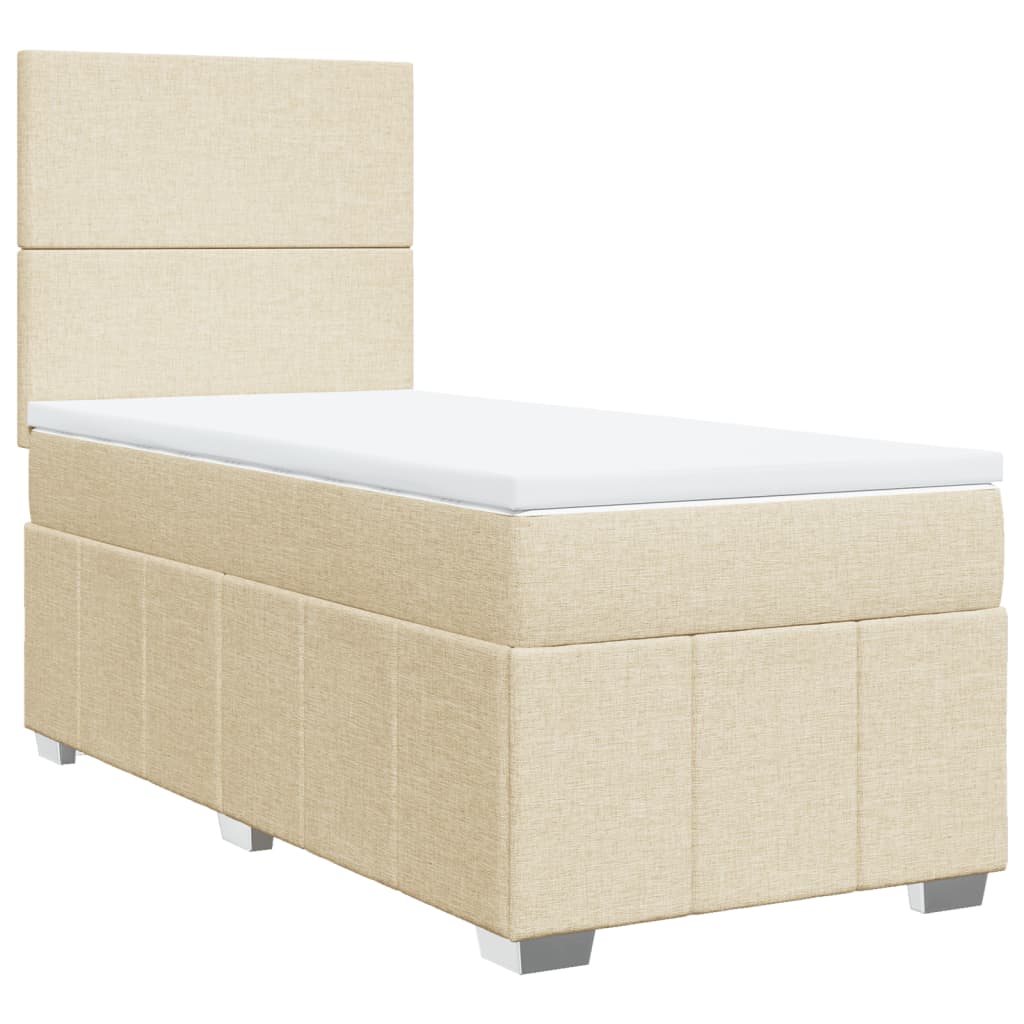 Sommier à lattes de lit avec matelas Crème 100x200 cm Tissu - XIOS