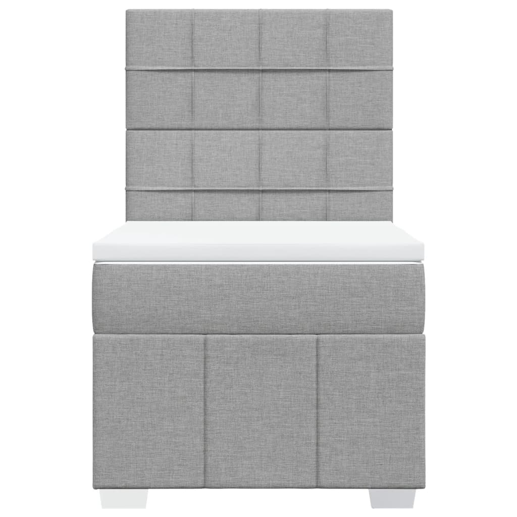 Sommier à lattes de lit avec matelas Gris clair 100x200cm Tissu - XIOS