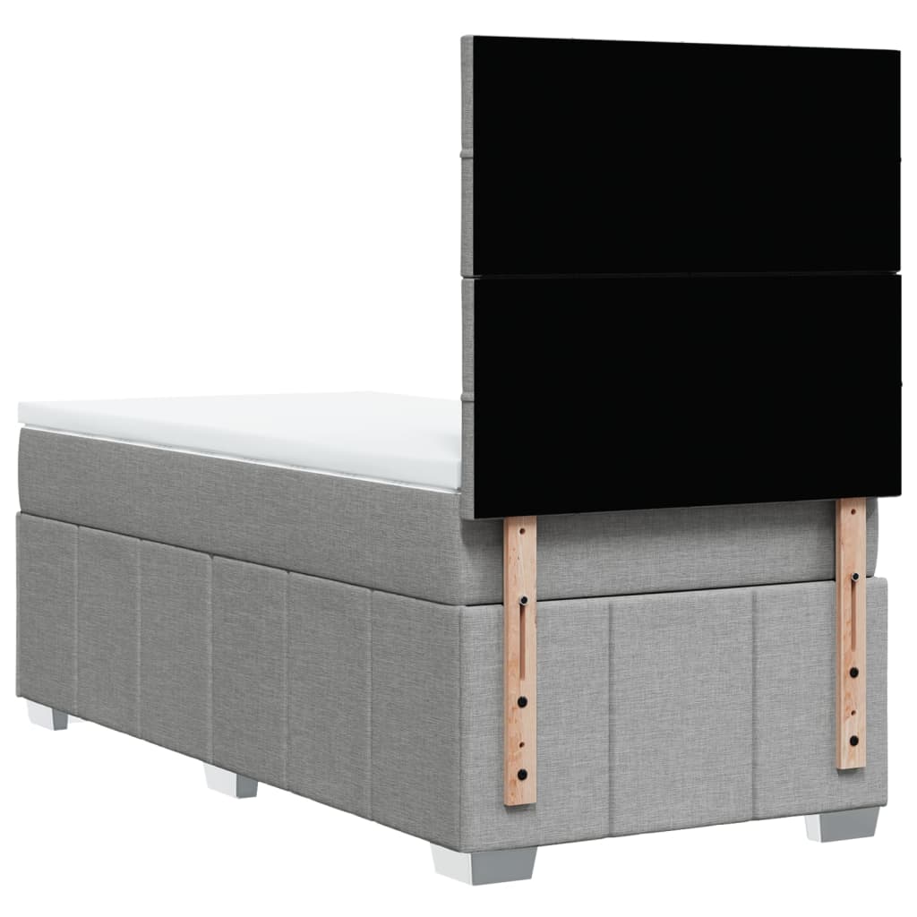 Sommier à lattes de lit avec matelas Gris clair 100x200cm Tissu - XIOS