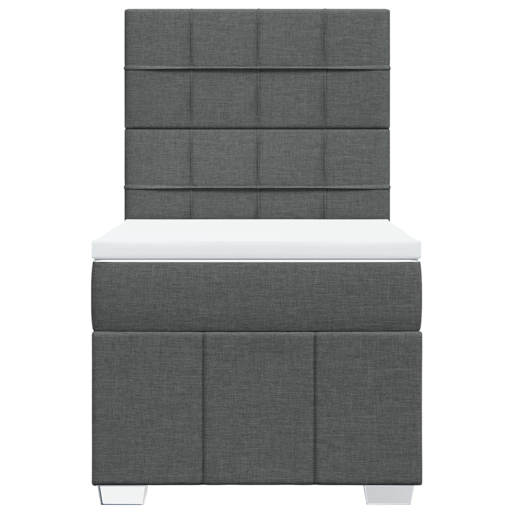 Sommier à lattes de lit avec matelas Gris foncé 100x200cm Tissu - XIOS