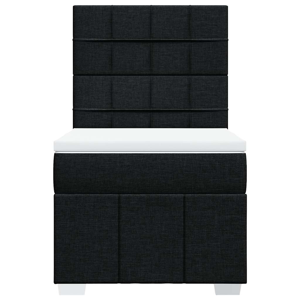 Sommier à lattes de lit avec matelas Noir 100x200 cm Tissu - XIOS
