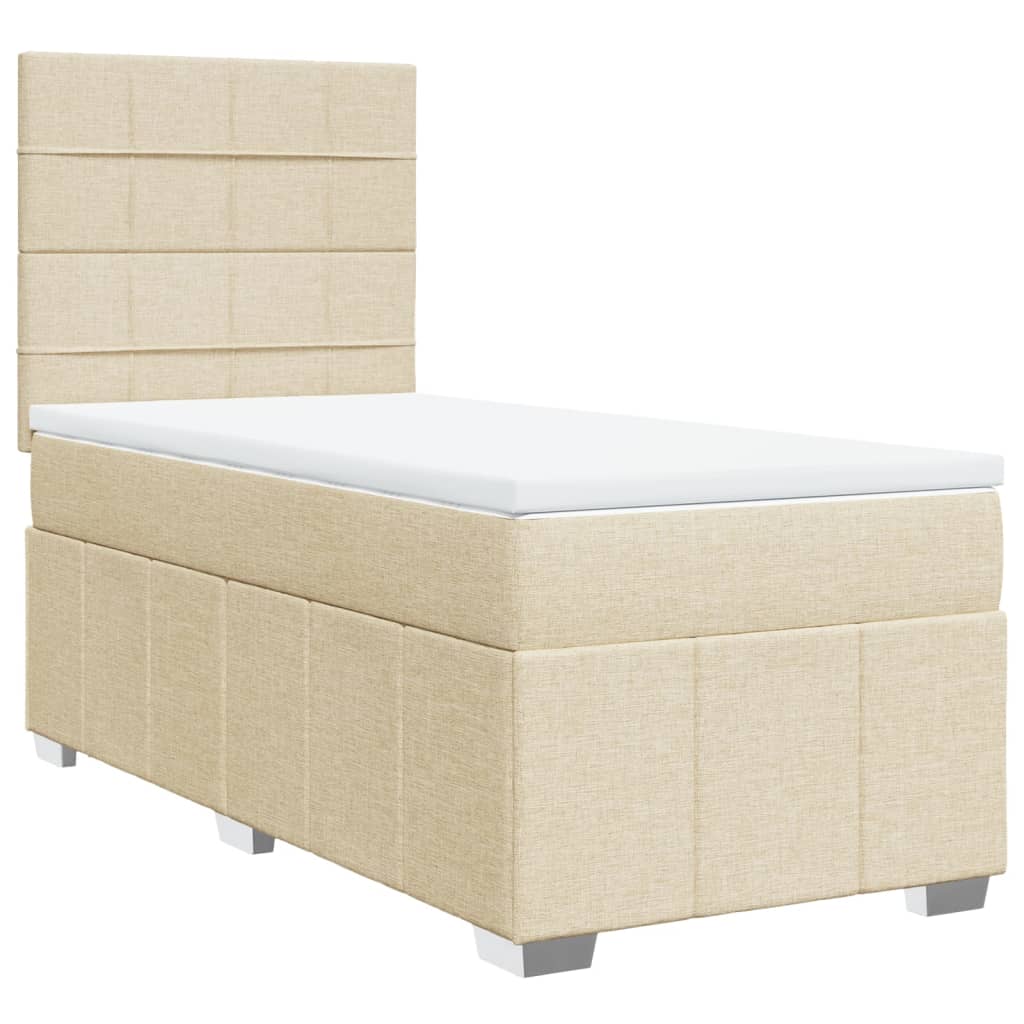Sommier à lattes de lit avec matelas Crème 100x200 cm Tissu - XIOS