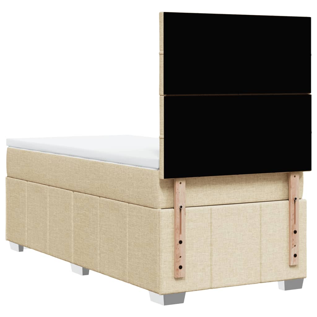 Sommier à lattes de lit avec matelas Crème 100x200 cm Tissu - XIOS