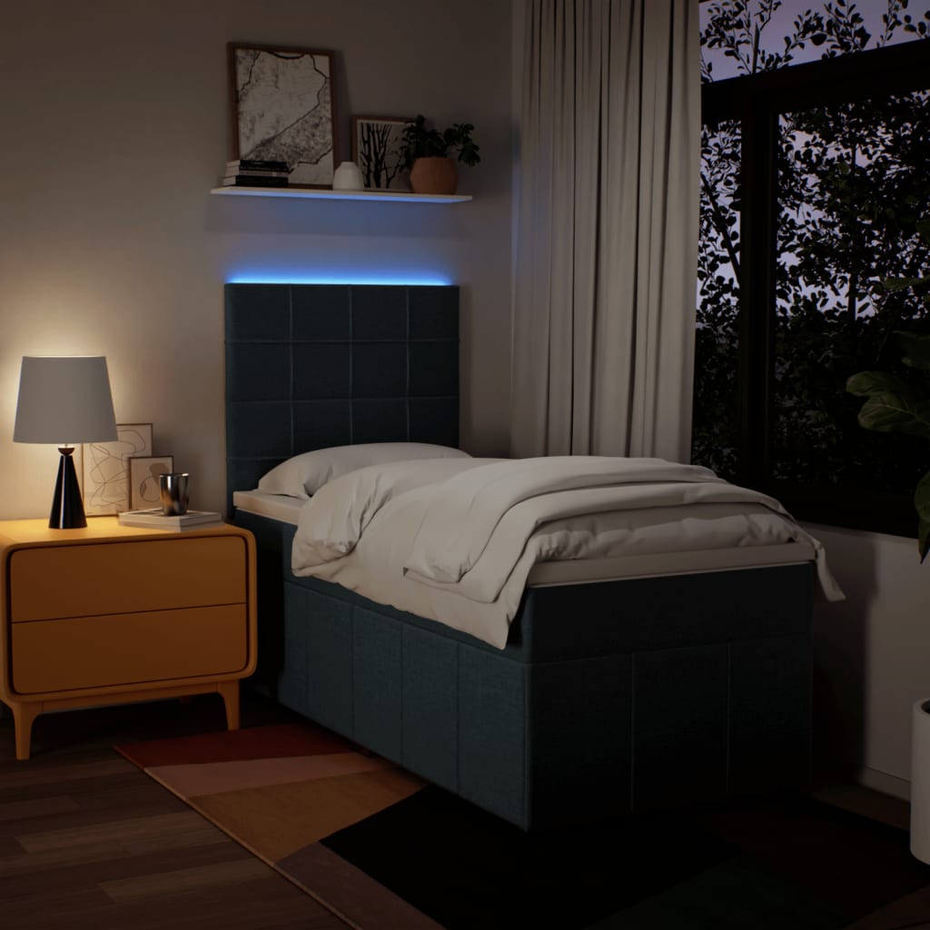 Sommier à lattes de lit avec matelas Bleu 100x200 cm Tissu - XIOS